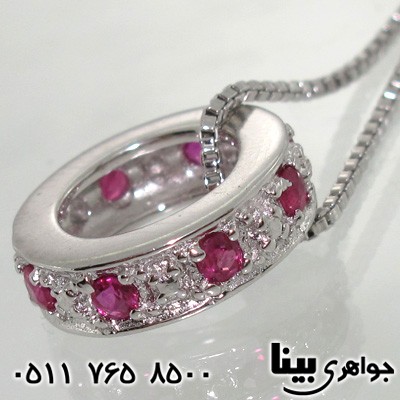 گردنبند یاقوت سرخ زنانه طرح رینگ - تصویر 1