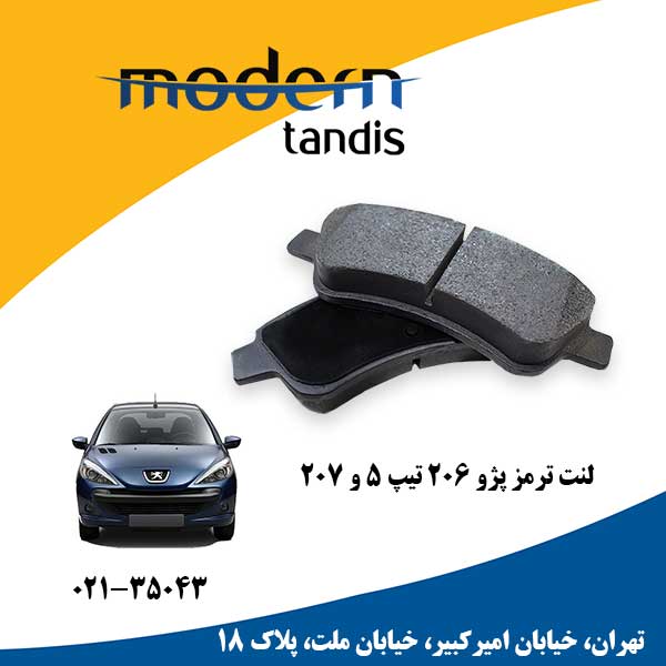مدرن تندیس لنت تر مز جلوپژو206 تیپ5,6 - تصویر 1