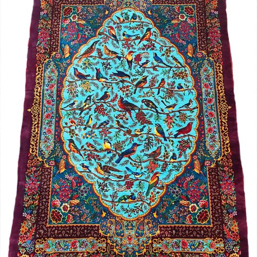 فرش تمام ابریشم دستباف قم - تصویر 2